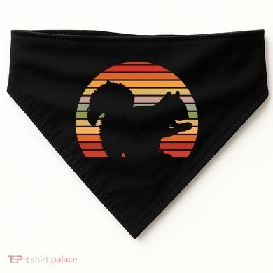 Retro Squirrel Silhouette USA-Made Doggie Bandana