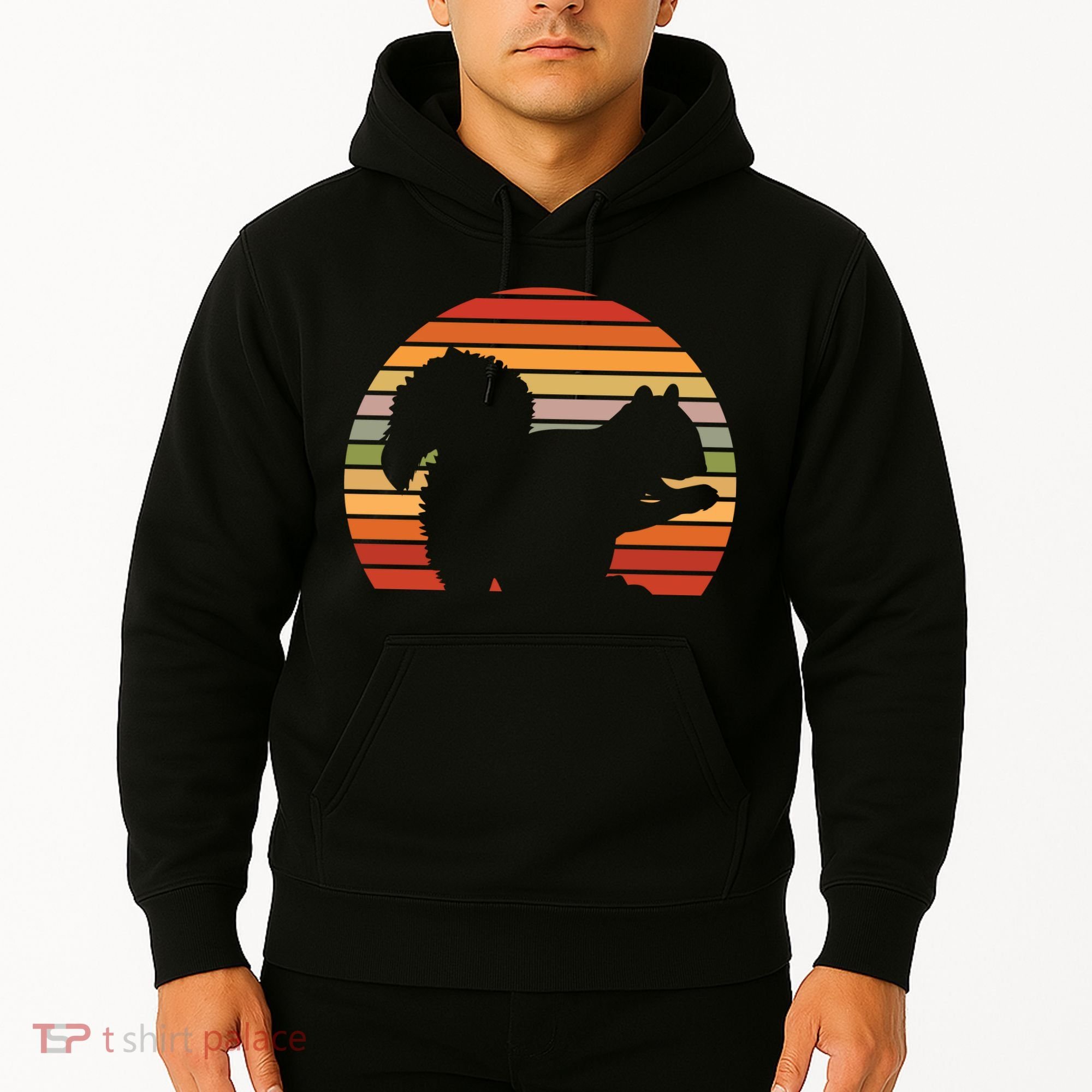 Retro Squirrel Silhouette Hoodie
