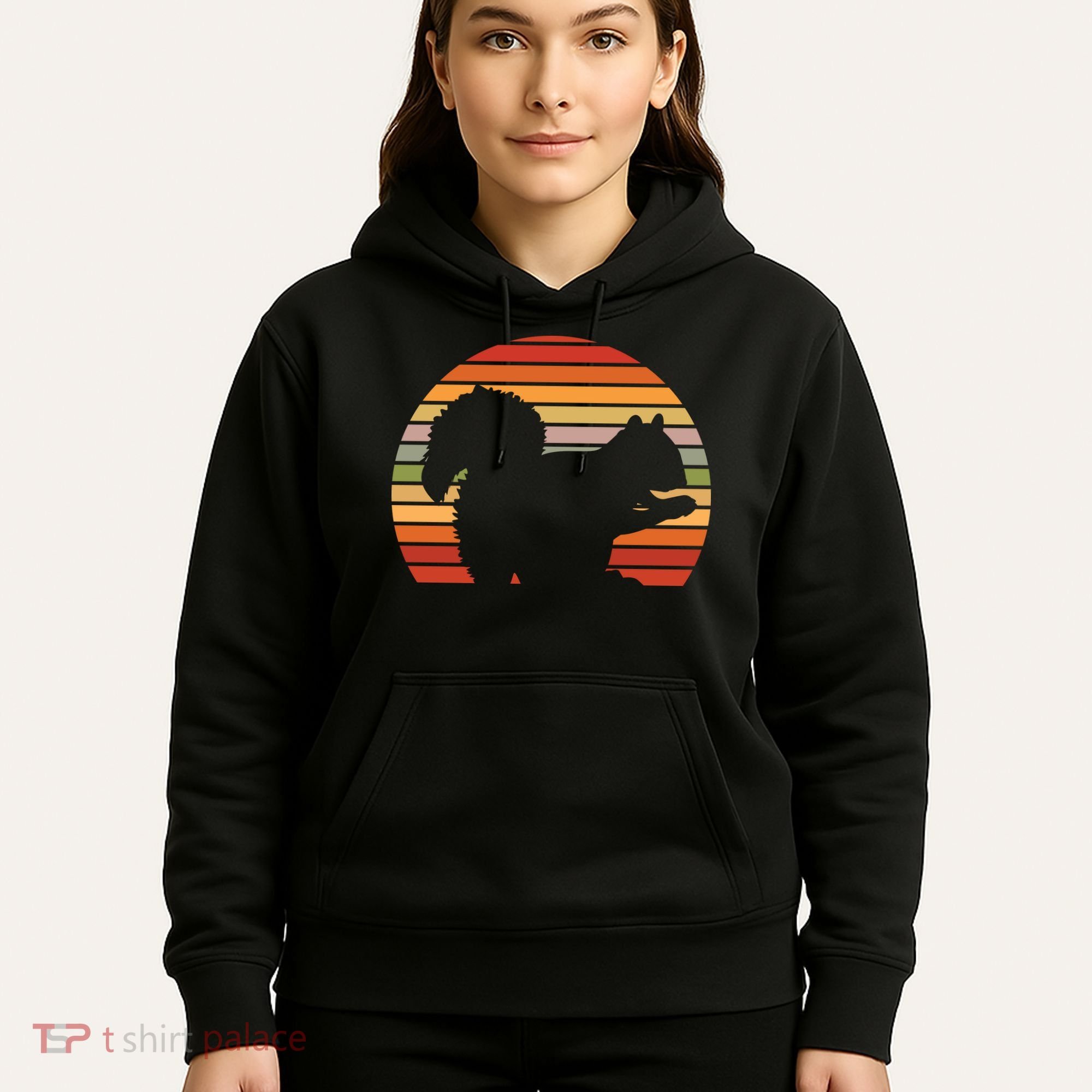 Retro Squirrel Silhouette Hoodie