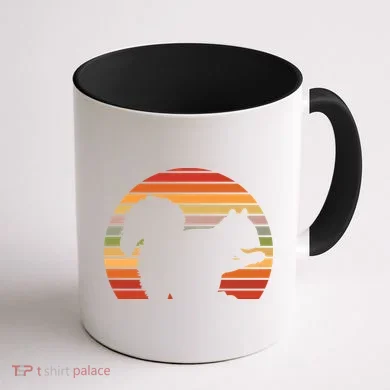 Retro Squirrel Silhouette Coffee Mug back