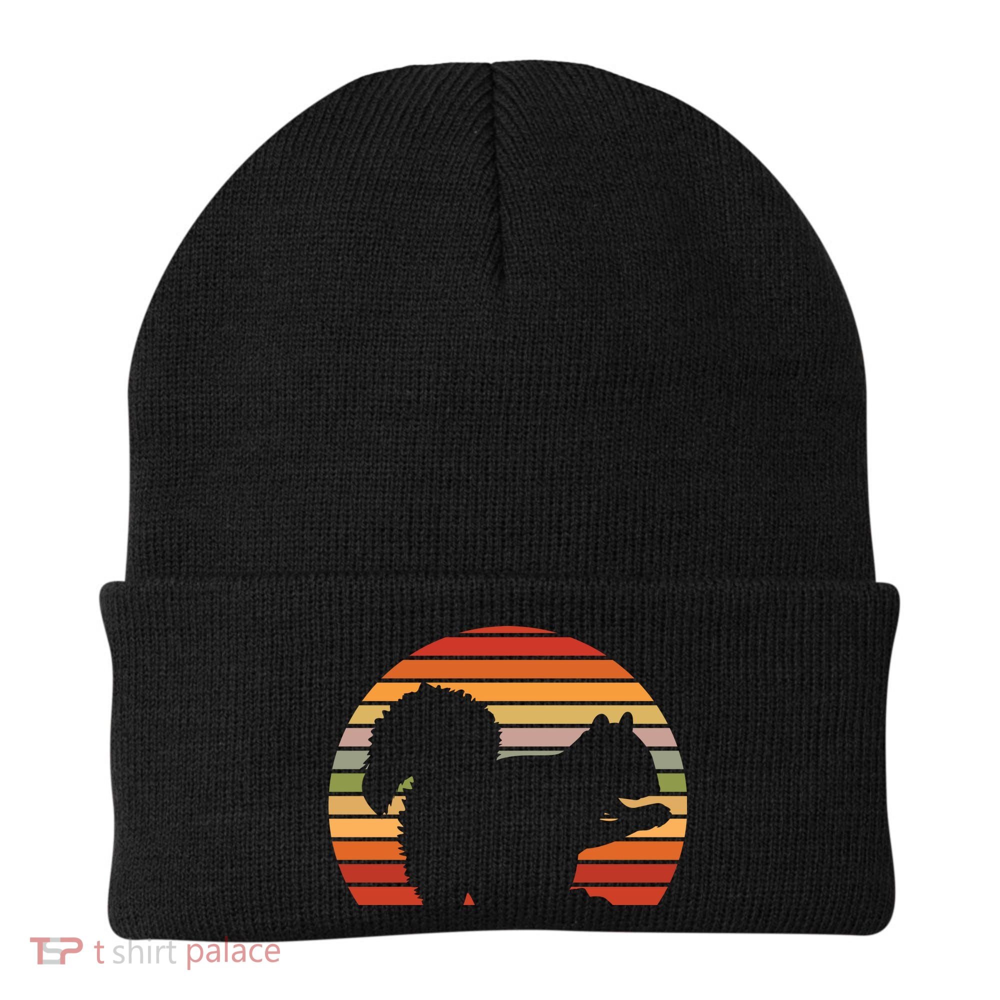 Retro Squirrel Silhouette Beanie