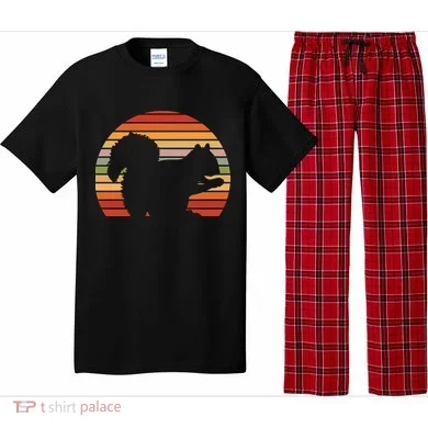 Retro Squirrel Silhouette Pajama Set