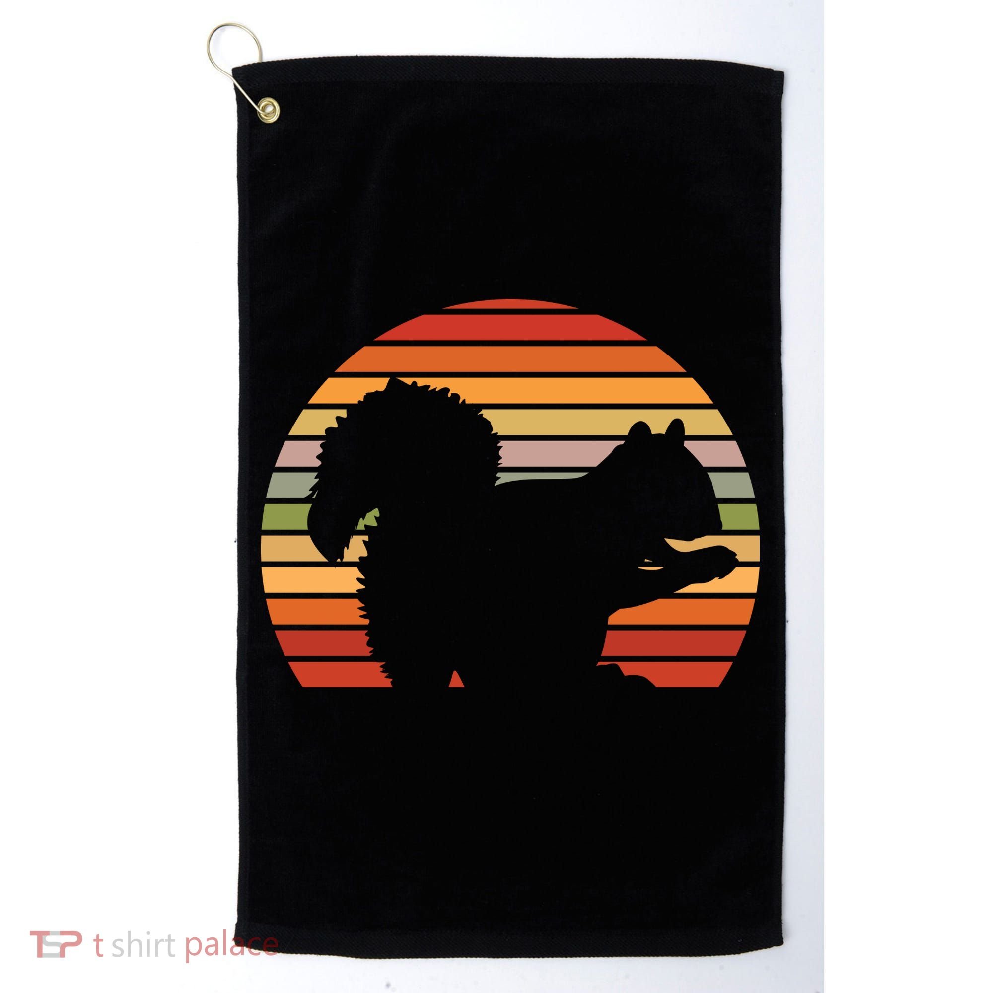 Retro Squirrel Silhouette Golf Towel