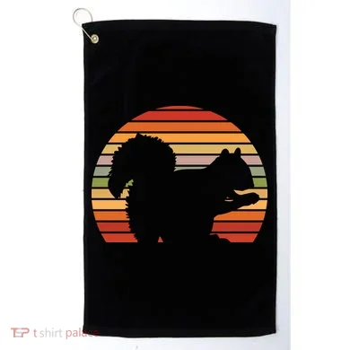 Retro Squirrel Silhouette Golf Towel