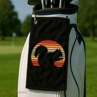 Retro Squirrel Silhouette Golf Towel thumb 2