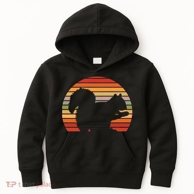 Retro Squirrel Silhouette Kids Hoodie