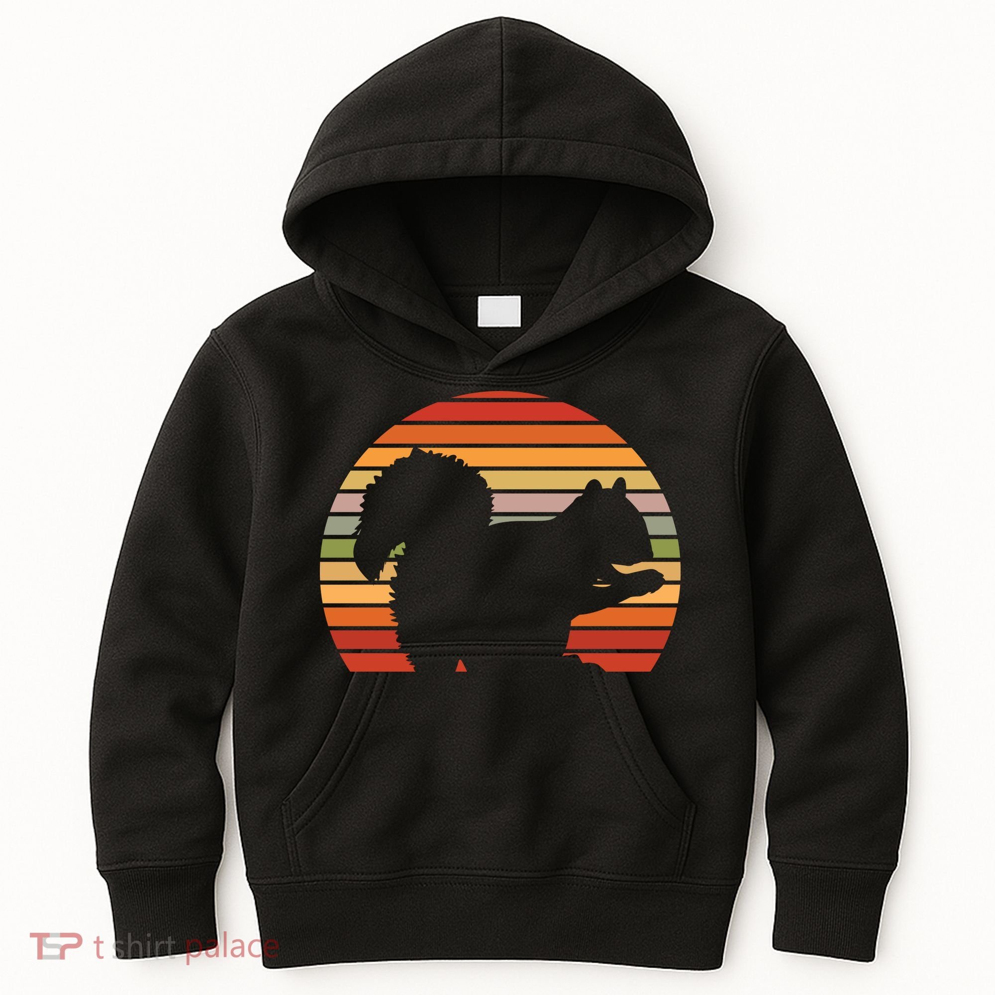 Retro Squirrel Silhouette Kids Hoodie
