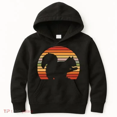 Retro Squirrel Silhouette Kids Hoodie