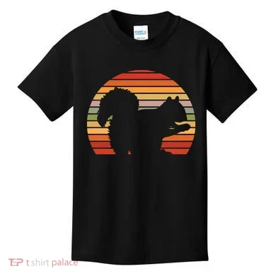 Retro Squirrel Silhouette Kids T-Shirt