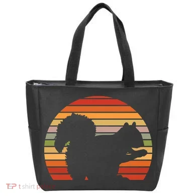 Retro Squirrel Silhouette Tote Bag