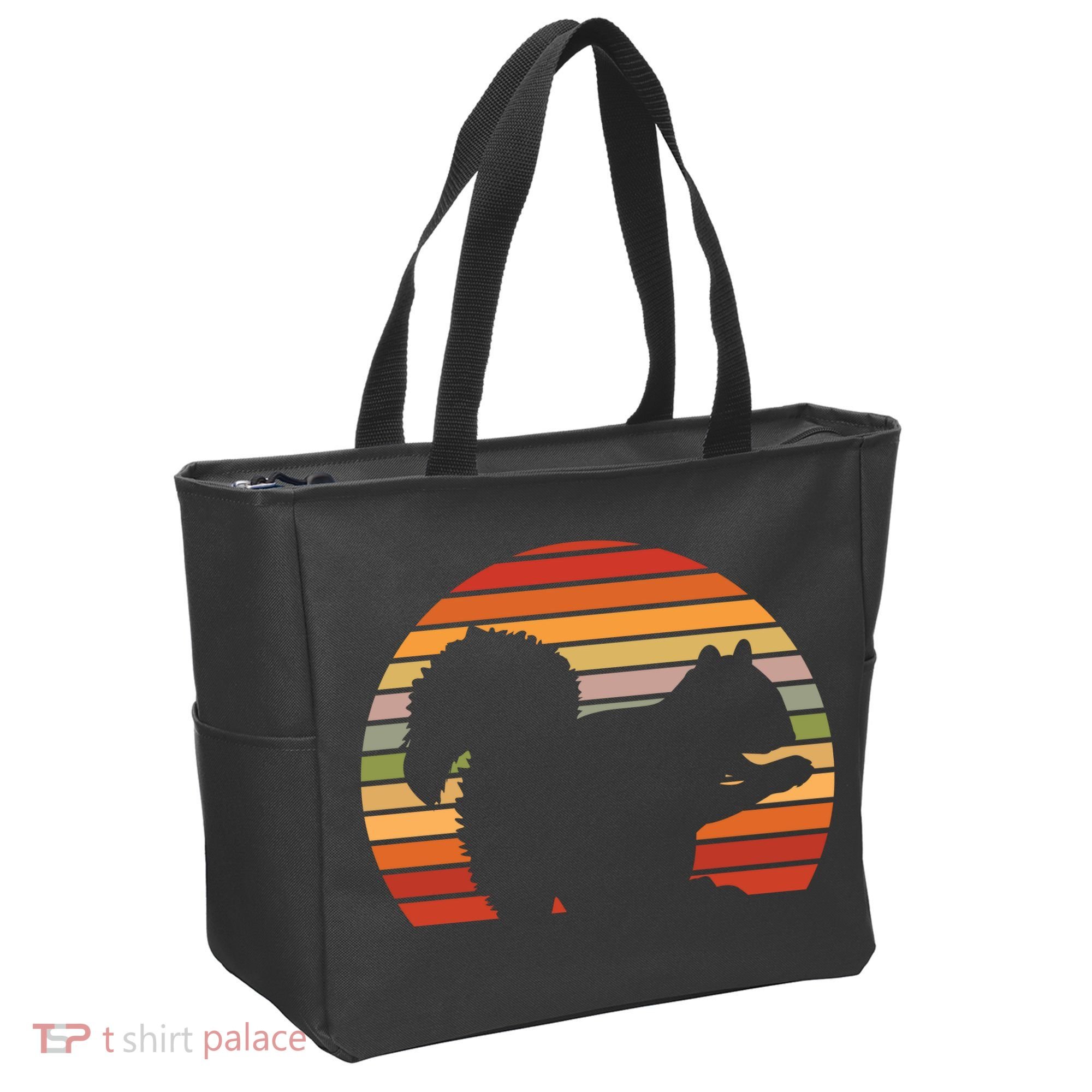 Retro Squirrel Silhouette Tote Bag