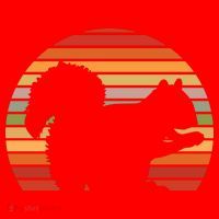 Retro Squirrel Silhouette Santa Hat thumb 1