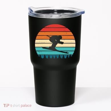 Retro Ski Sunset Vintage Sport Tumbler