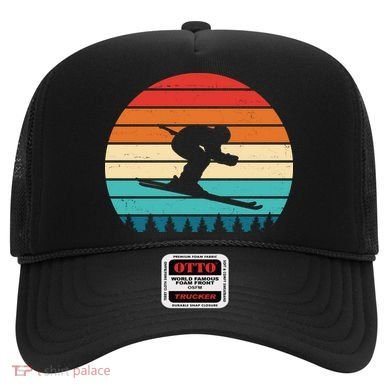 Retro Ski Sunset Vintage Sport Hat