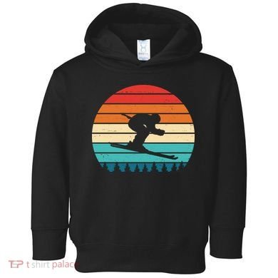 Retro Ski Sunset Vintage Sport Toddler Hoodie