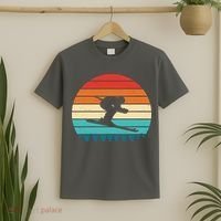 Retro Ski Sunset Vintage Sport T-Shirt thumb 2