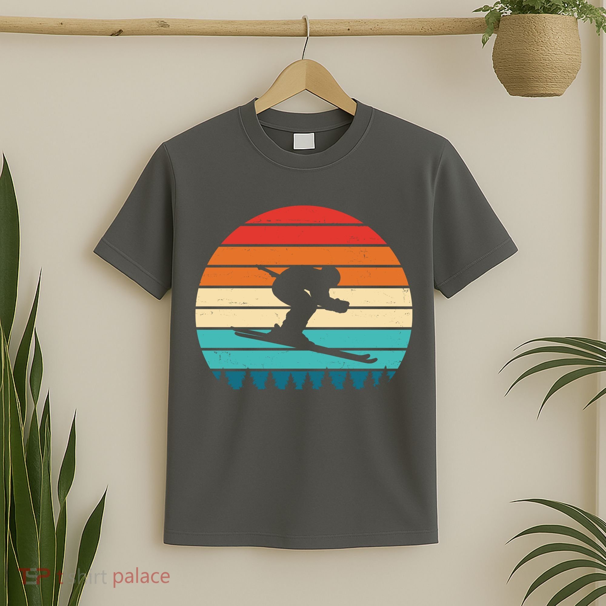 Retro Ski Sunset Vintage Sport T-Shirt
