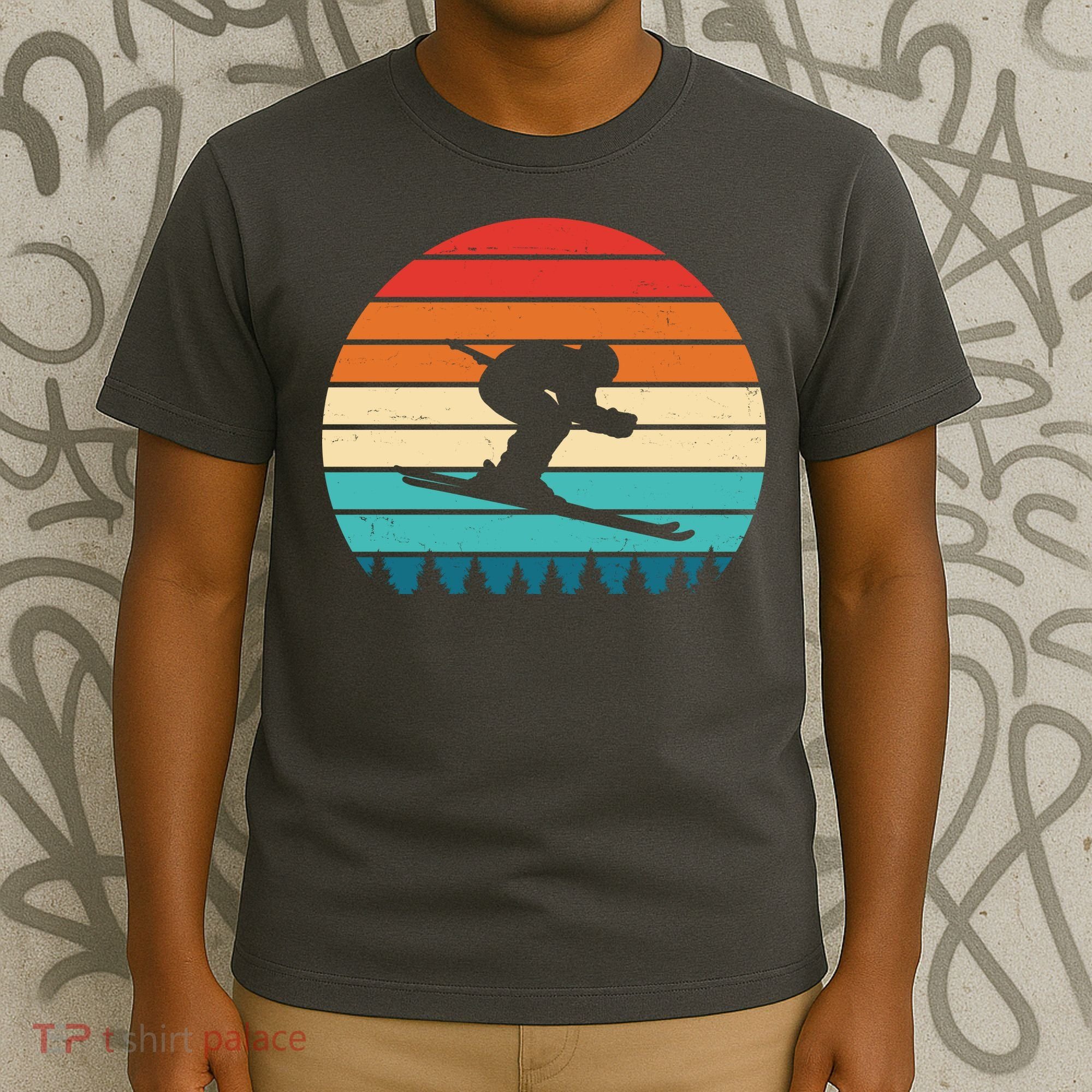 Retro Ski Sunset Vintage Sport T-Shirt