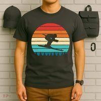 Retro Ski Sunset Vintage Sport T-Shirt thumb 6