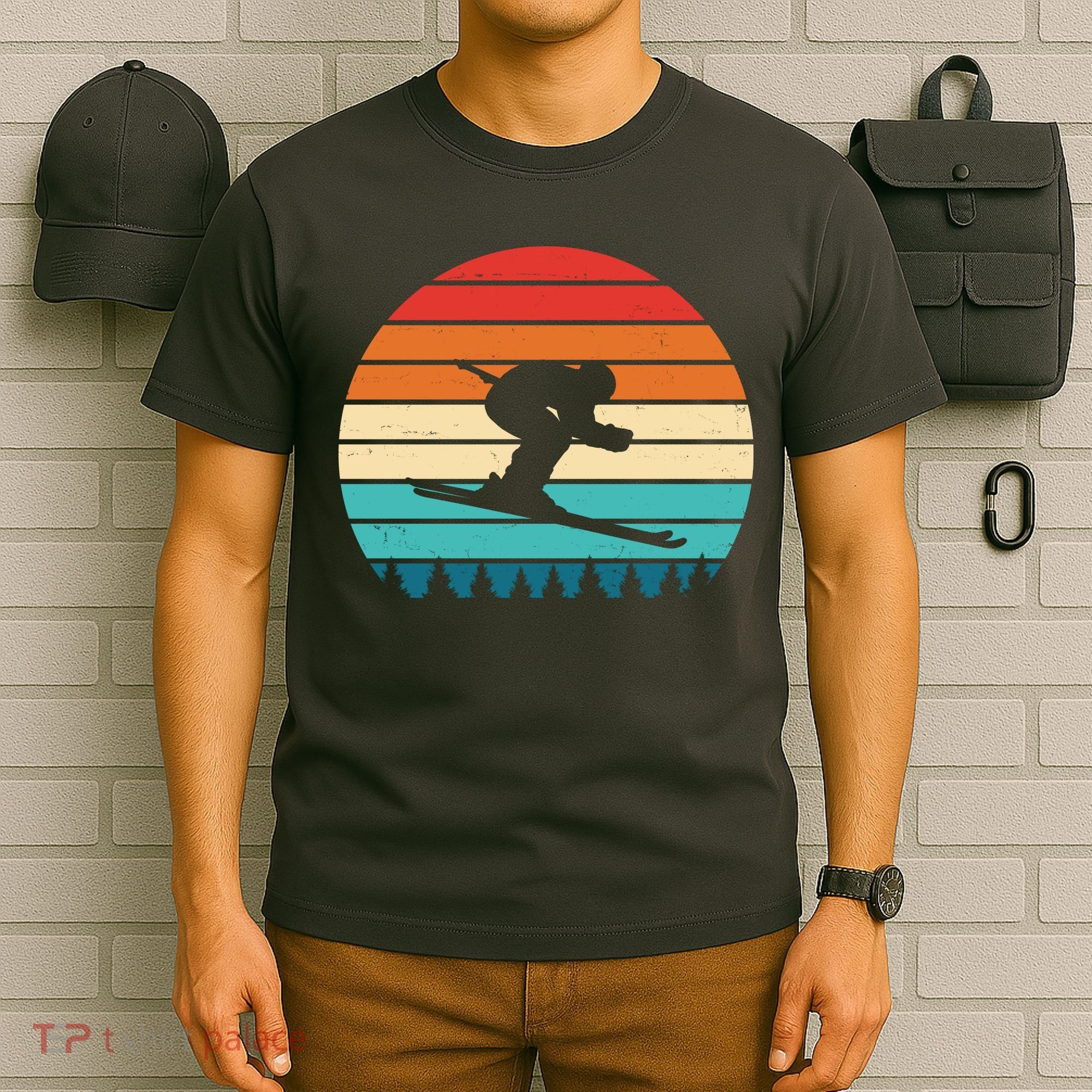 Retro Ski Sunset Vintage Sport T-Shirt
