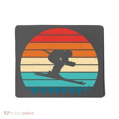 Retro Ski Sunset Vintage Sport Mousepad