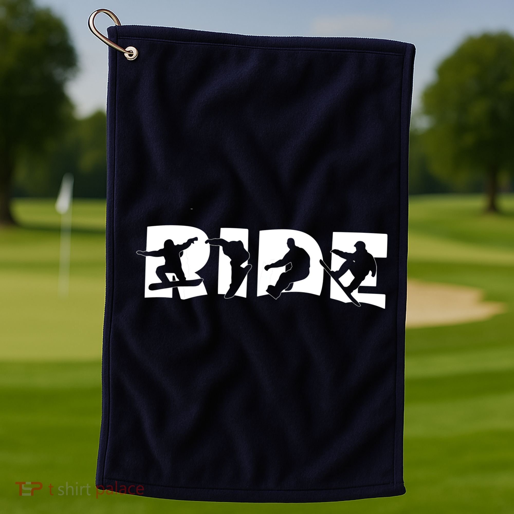 RIDE Snowboard Snowboarding Gift, Snowboarding Golf Towel