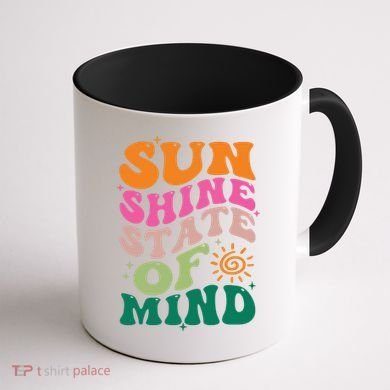 Retro Sun Shine On My Mind Vacation Coffee Mug back