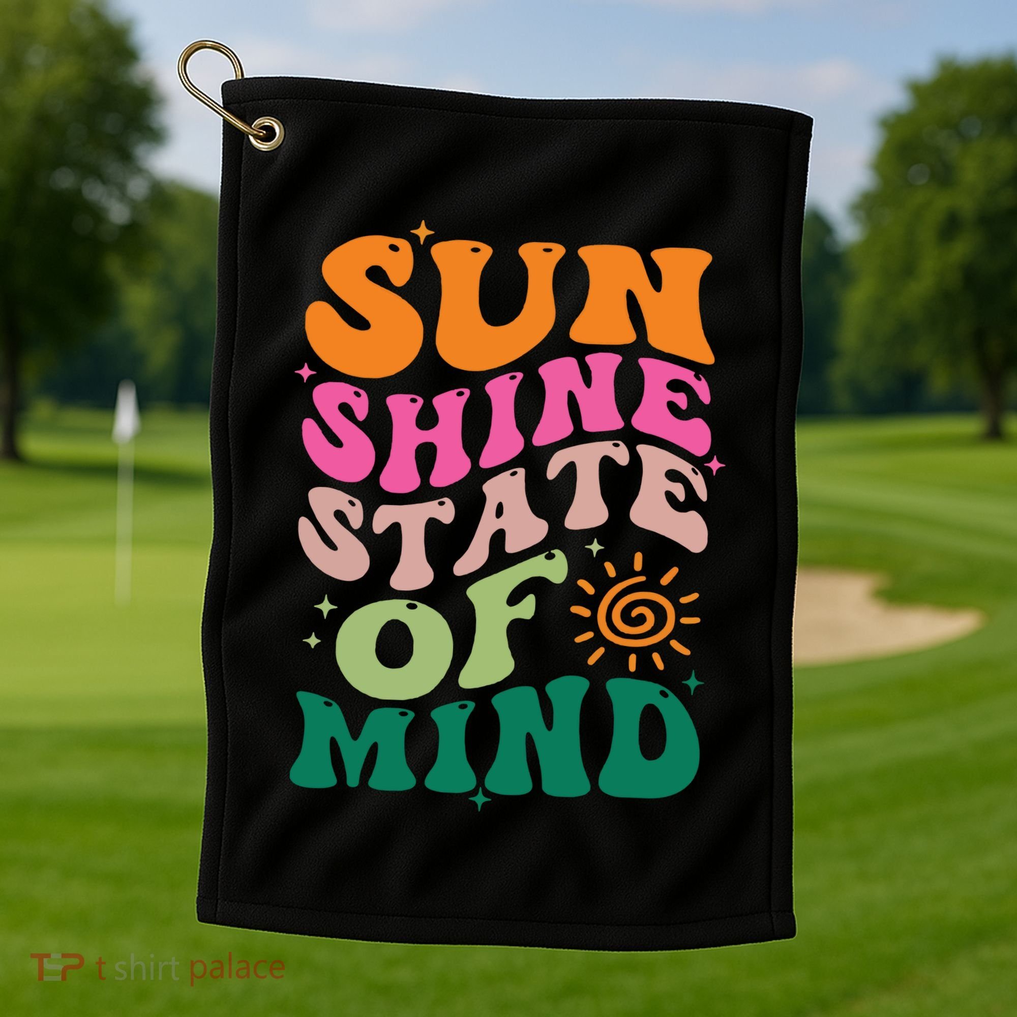 Retro Sun Shine On My Mind Vacation Golf Towel