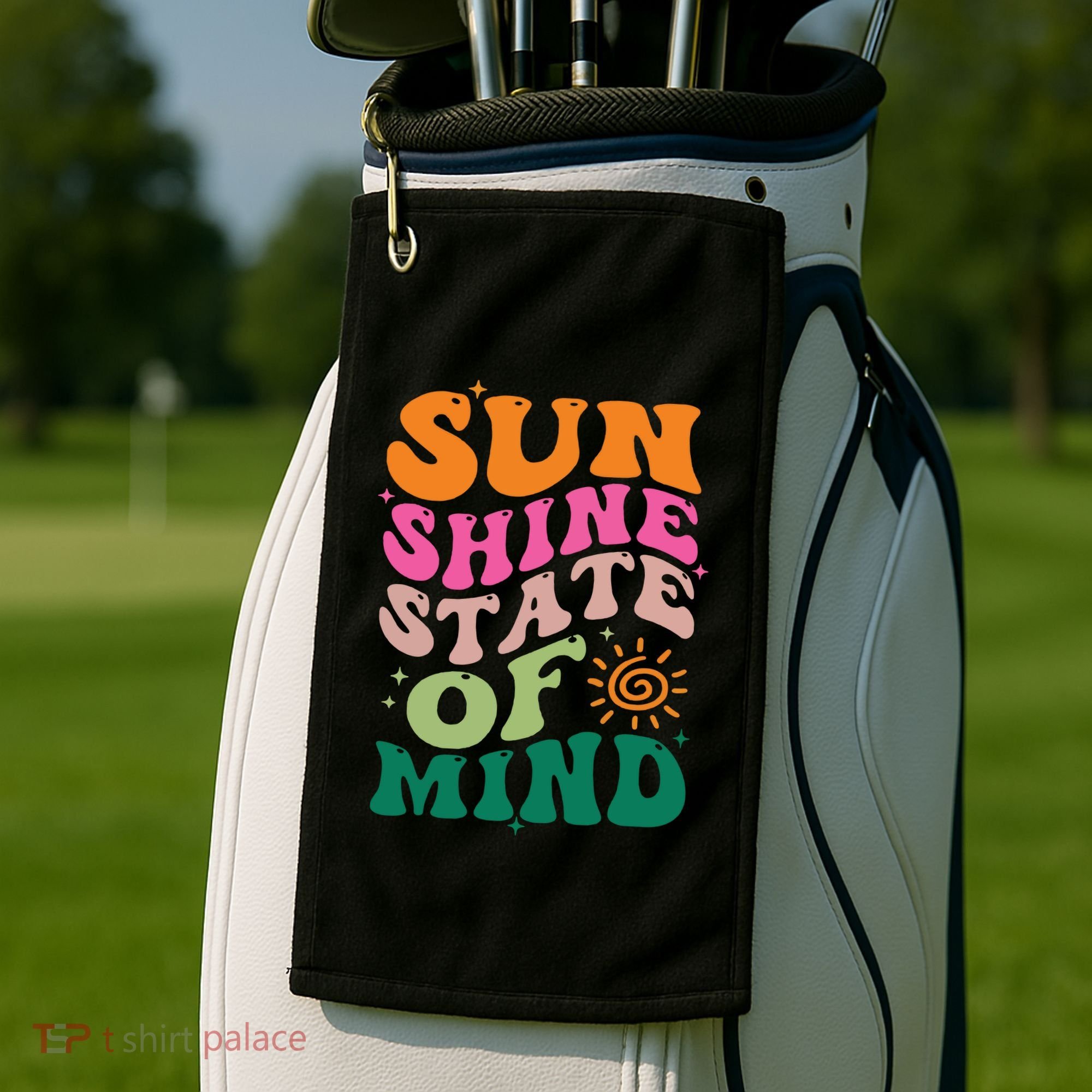 Retro Sun Shine On My Mind Vacation Golf Towel