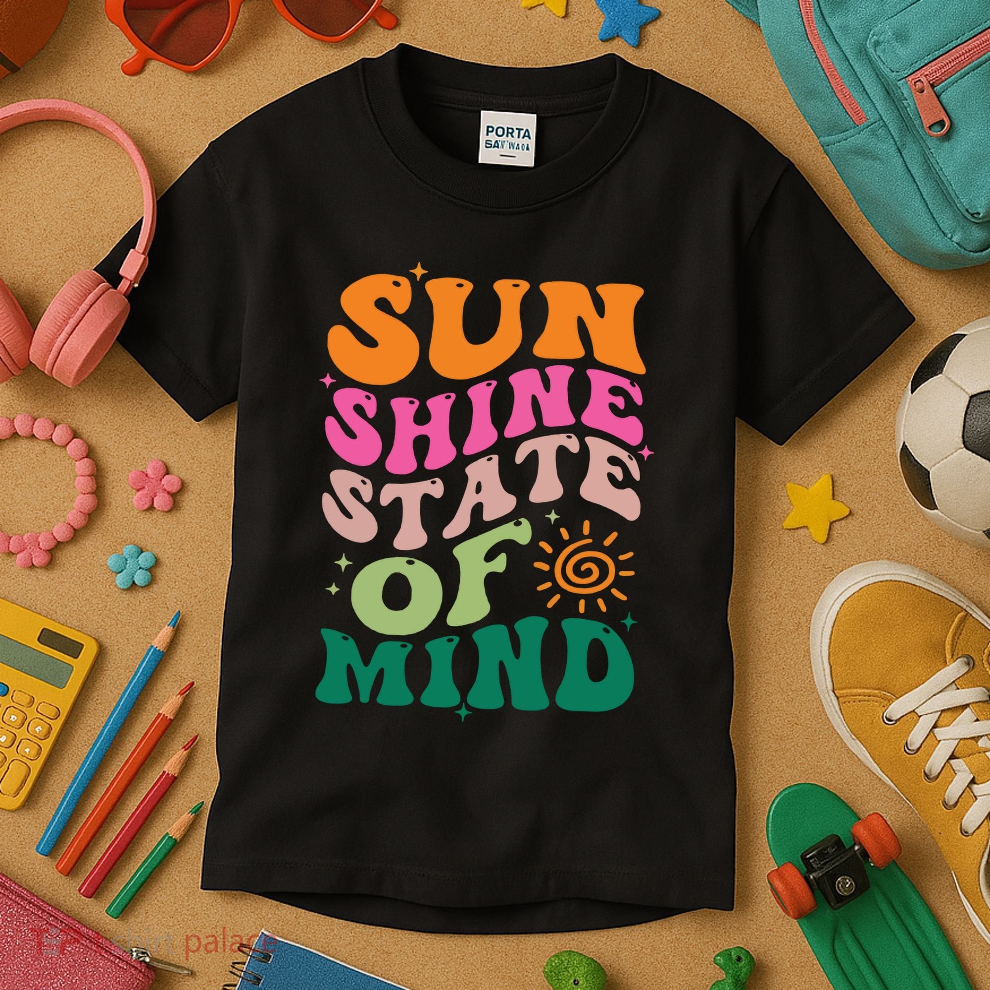 Retro Sun Shine On My Mind Vacation Kids T-Shirt