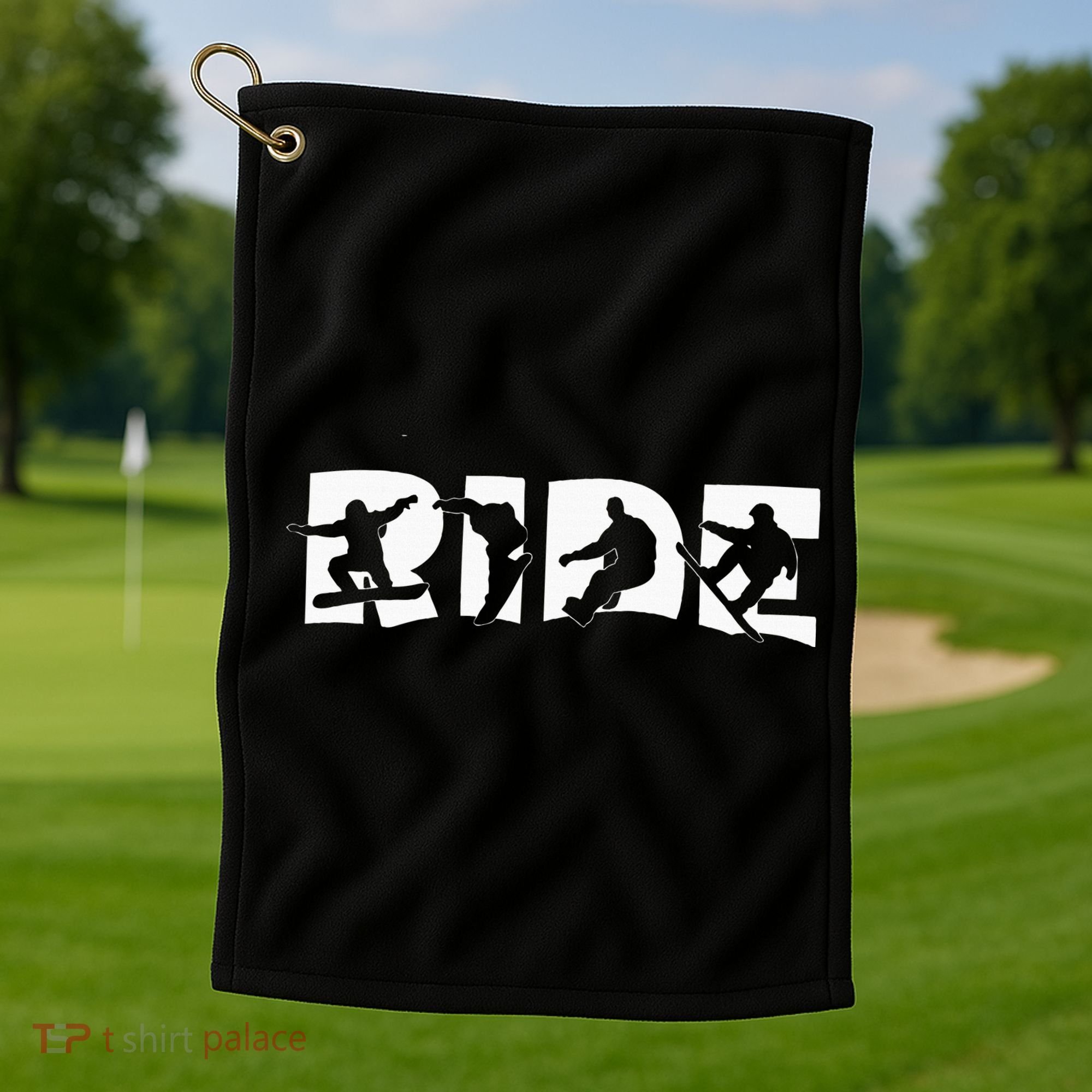 Ride Snowboard Snowboarding Gift Snowboarding Golf Towel