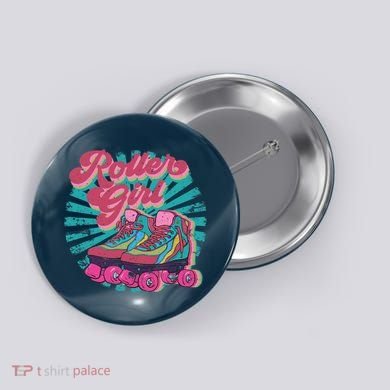 Roller Skate Skating 70s Retro Gift Button