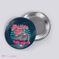 Roller Skate Skating 70s Retro Gift Button thumb 0