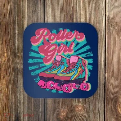 Roller Skate Skating 70s Retro Gift Coaster