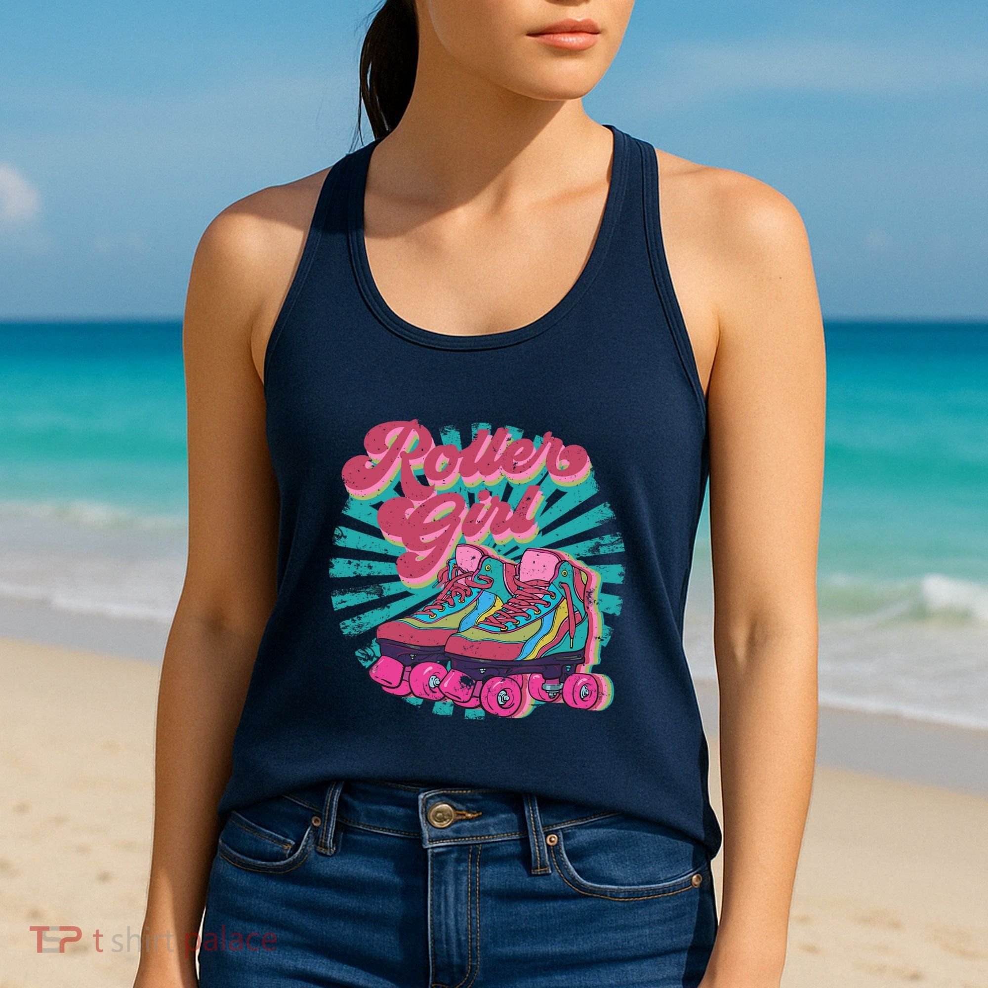 Roller Skate Skating 70s Retro Gift Women's Tank Top