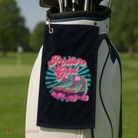 Roller Skate Skating 70s Retro Gift Golf Towel thumb 2