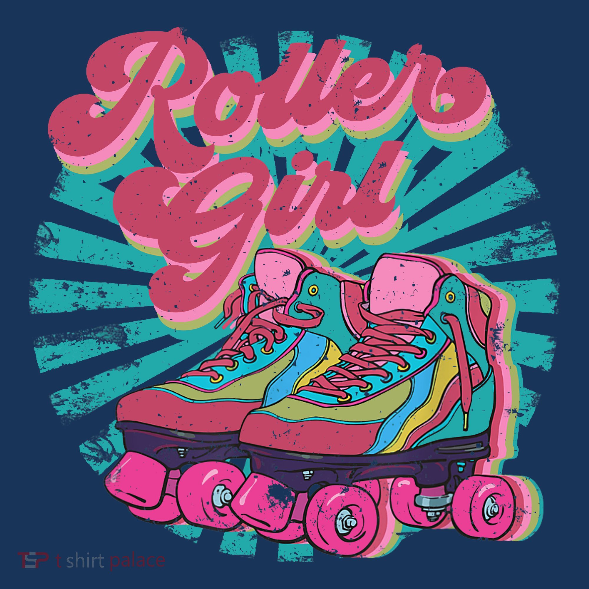 Roller Skate Skating 70s Retro Gift Golf Towel