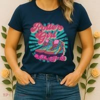 Roller Skate Skating 70s Retro Gift Women's T-Shirt thumb 2