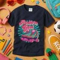 Roller Skate Skating 70s Retro Gift Kids T-Shirt thumb 3