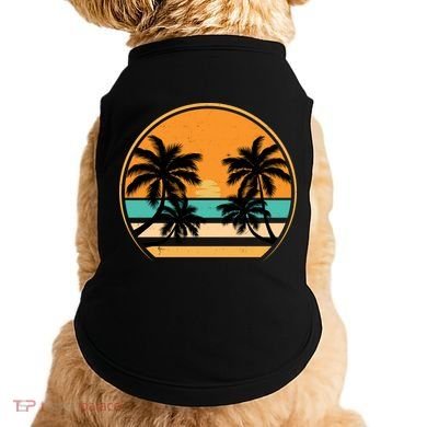 Retro Summer Sunset Vibe Vacation Beach Life Doggie Tank