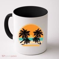 Retro Summer Sunset Vibe Vacation Beach Life Coffee Mug thumb 0