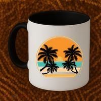 Retro Summer Sunset Vibe Vacation Beach Life Coffee Mug thumb 2