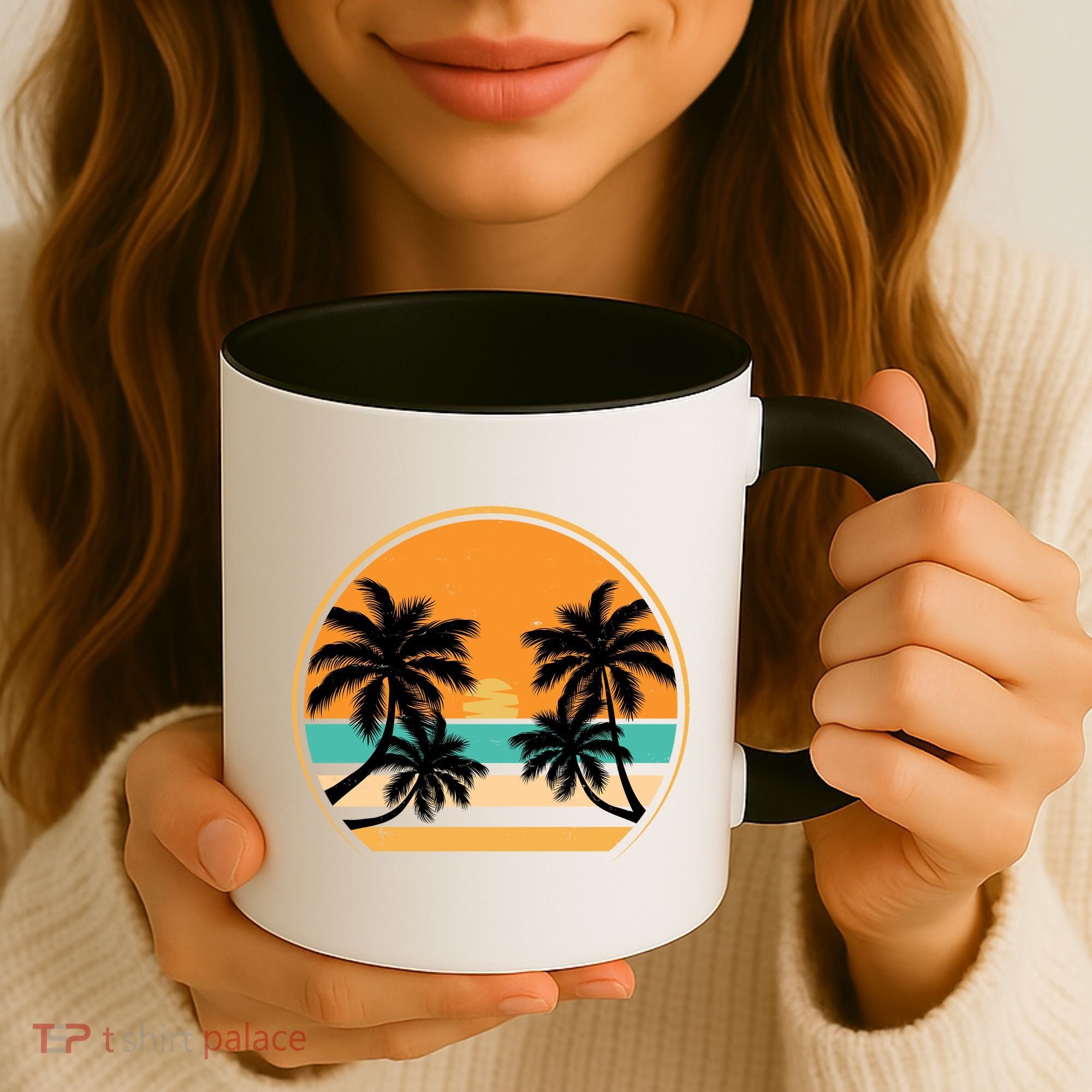 Retro Summer Sunset Vibe Vacation Beach Life Coffee Mug