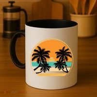 Retro Summer Sunset Vibe Vacation Beach Life Coffee Mug thumb 4