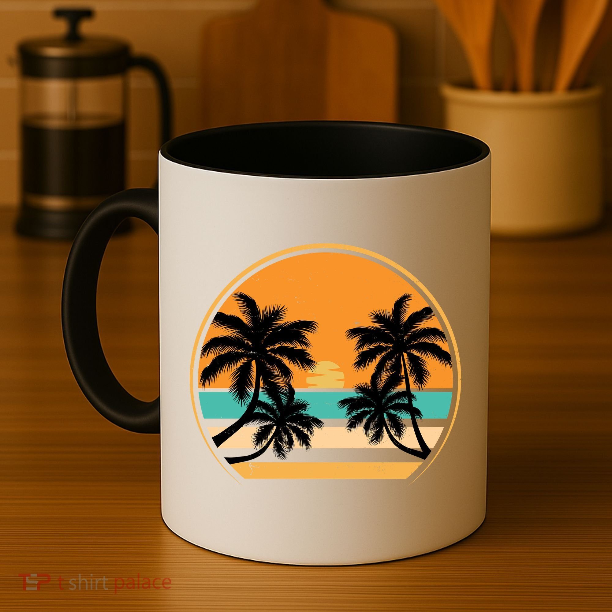 Retro Summer Sunset Vibe Vacation Beach Life Coffee Mug
