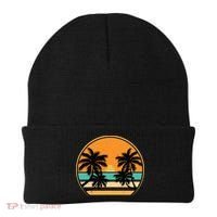 Retro Summer Sunset Vibe Vacation Beach Life Beanie thumb 0