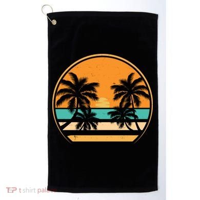 Retro Summer Sunset Vibe Vacation Beach Life Golf Towel