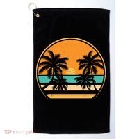 Retro Summer Sunset Vibe Vacation Beach Life Golf Towel thumb 0