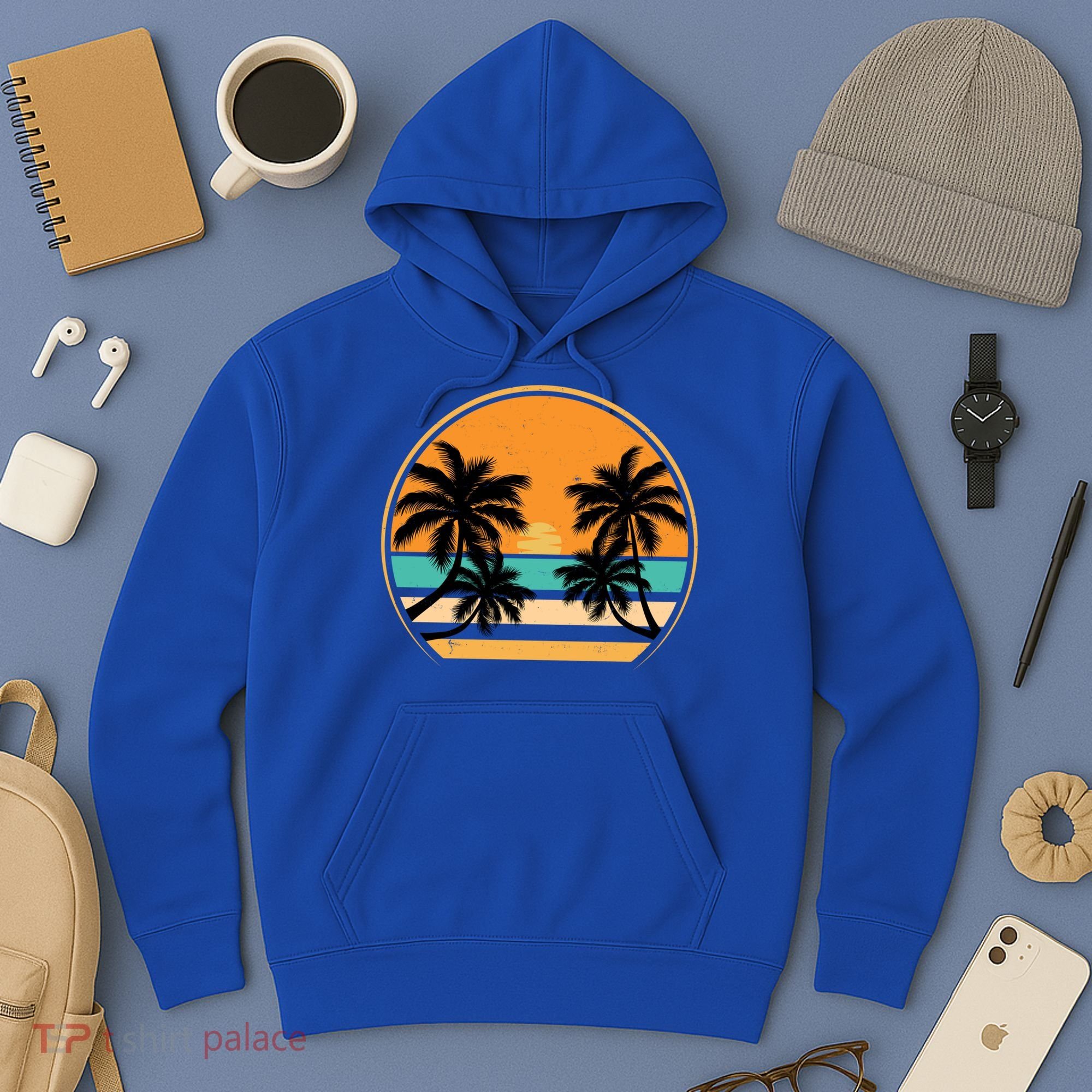Retro Summer Sunset Vibe Vacation Beach Life Hoodie