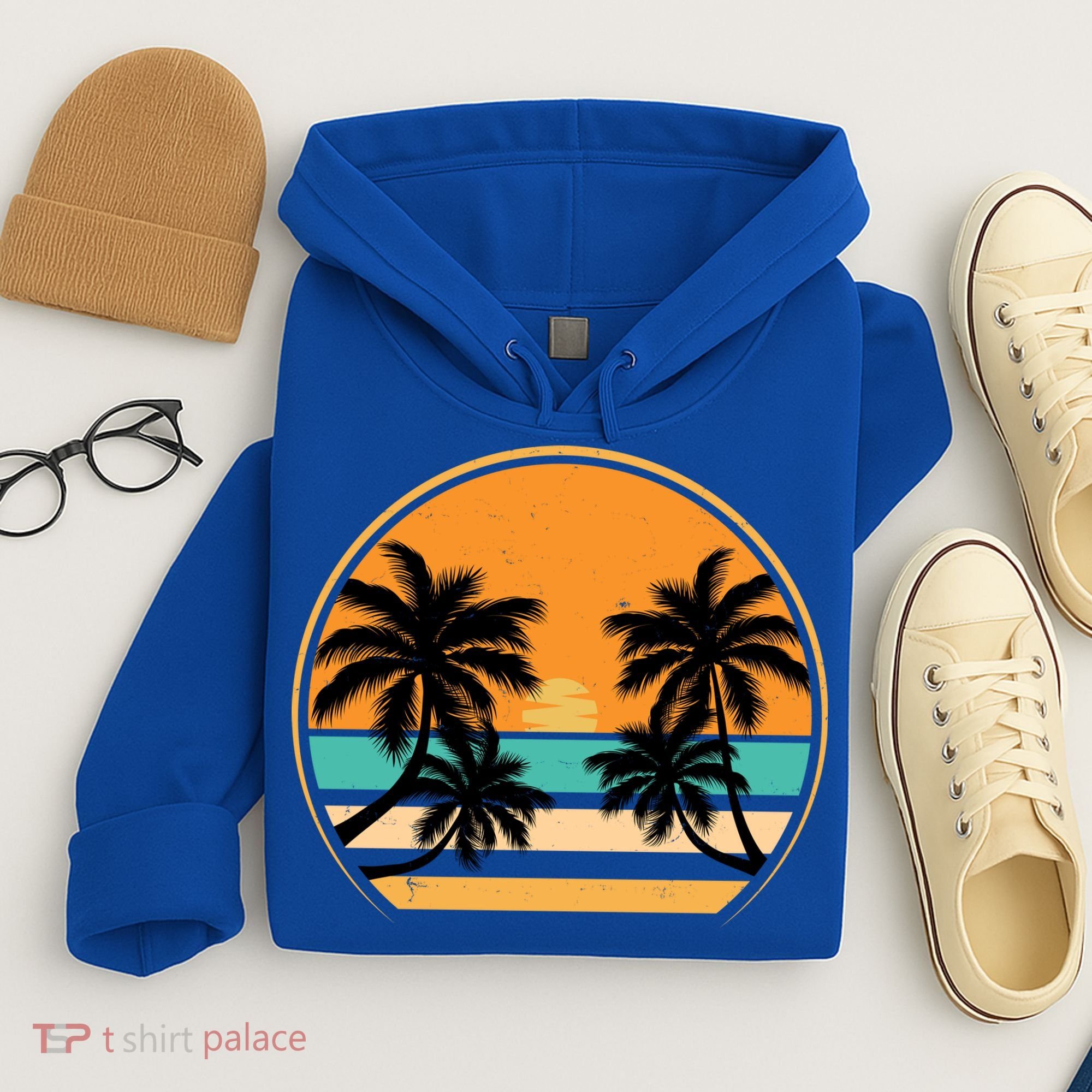 Retro Summer Sunset Vibe Vacation Beach Life Hoodie